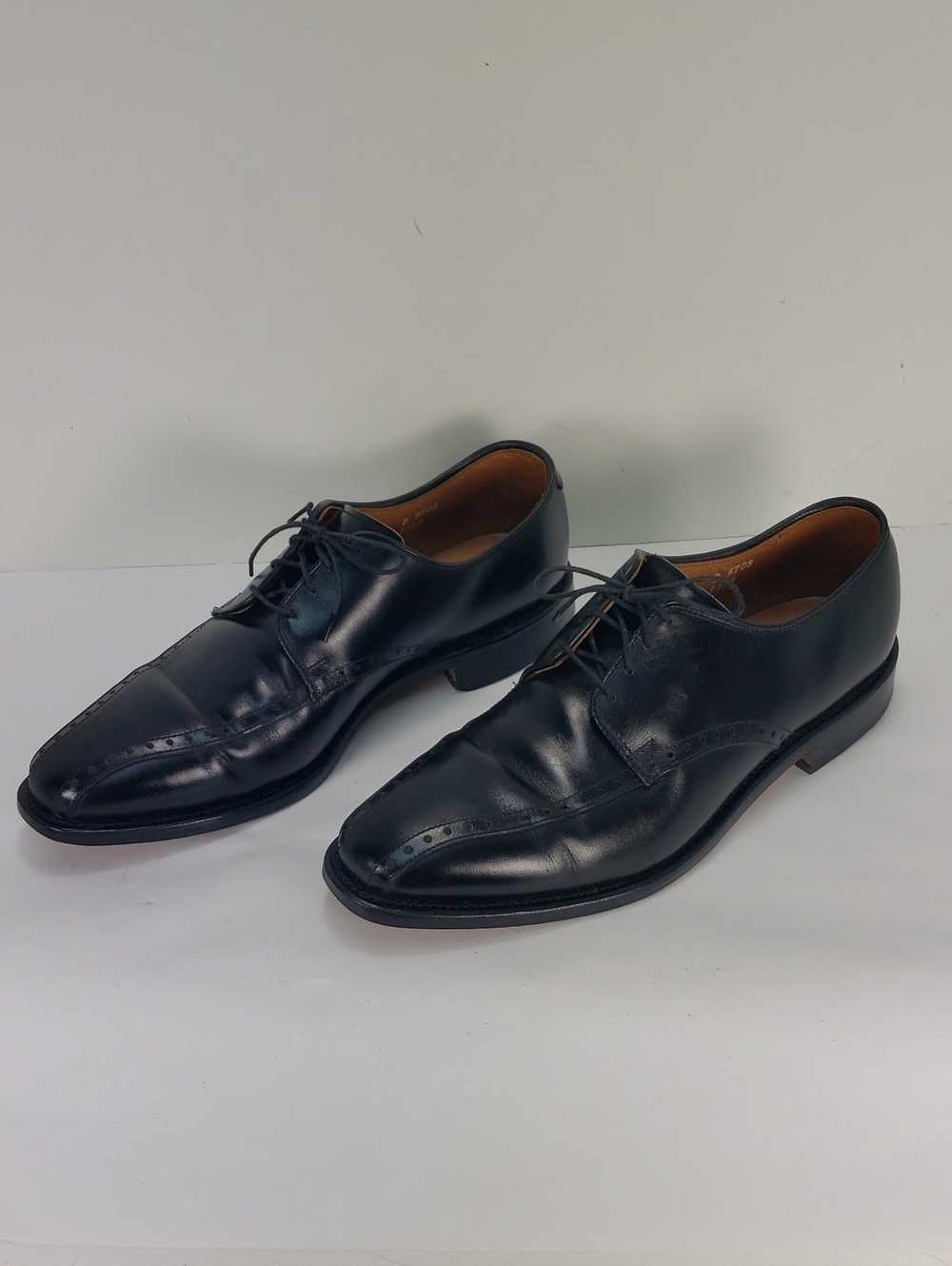 ALLEN EDMONDS WENDELL DERBY BLACK  LEATHER OXFORD DRESS SHOES MEN'S US 9 D